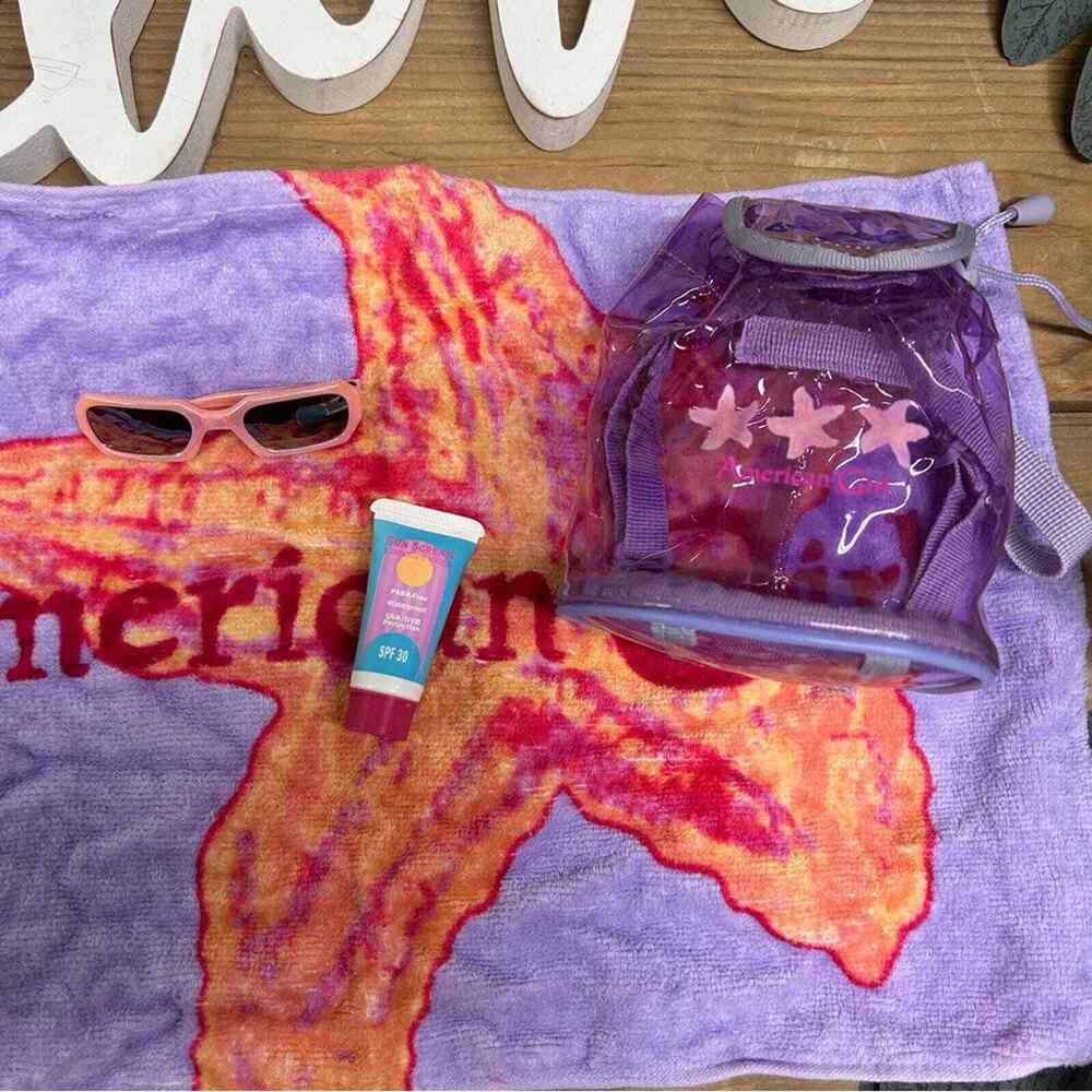 American Girl of Today Summer Beach Towel Tankini Sunglasses Sandals Tote - Picture 3 of 8